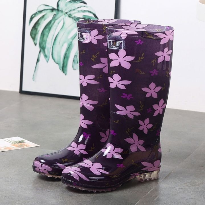 hwshoes-บูทกันน้ํา-หลอดรองเท้าบูทหน้าฝนผู้หญิงรองเท้าน้ำลื่นสวมใส่ต้องมีใน-rainy