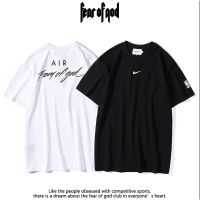 High street mens and womens large T-shirt FEAR OF GDO FOG co branded lettering casual short sleeve round neck T-shirt