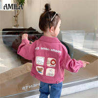 AMILA แจ็กเก็ตยีนส์สำหรับผู้หญิงการ์ตูนน่ารักใหม่แฟชั่นเสื้อลำลอง