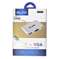 ตัวแปลงสัญญาณภาพจากมือออกจอภาพ GLINK HDMI+VGA+AVDI (LIGHTNING CABLE) รุ่น GL-010