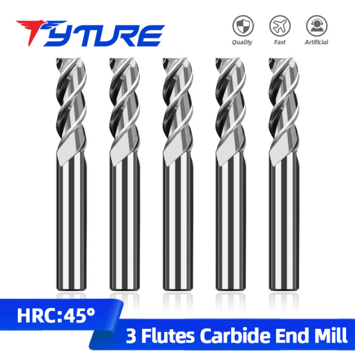 tyture-อลูมิเนียม-tembaga-karbida-pengilangan-pemotong-ทังสเตน-keluli-akhir-pengilangan-pemotong-4-5-6-8-10mm-kilang-rata-hrc45-3-flutes