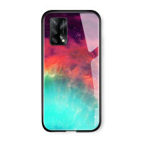 UCUC เคสโทรศัพท์เคสสำหรับ OPPO A74ปลอก Aurora Galaxy Space ดวงดาวบนท้องฟ้า Gradient กรณีกรณีกันกระแทกกระจกเทมเปอร์ฝาหลัง