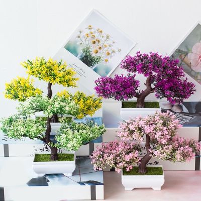 [AYIQ Flower Shop] ปีใหม่2023พืชเทียมสนบอนไซกระถางต้นไม้ขนาดเล็กดอกไม้ปลอมกระถางประดับอุปกรณ์ตกแต่งสวนสำหรับบ้านโรงแรม