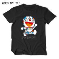 Doraemon Pokonyan Comfortable Black Cotton Mens Short Sleeves T Shirts  New casual comfortable men top