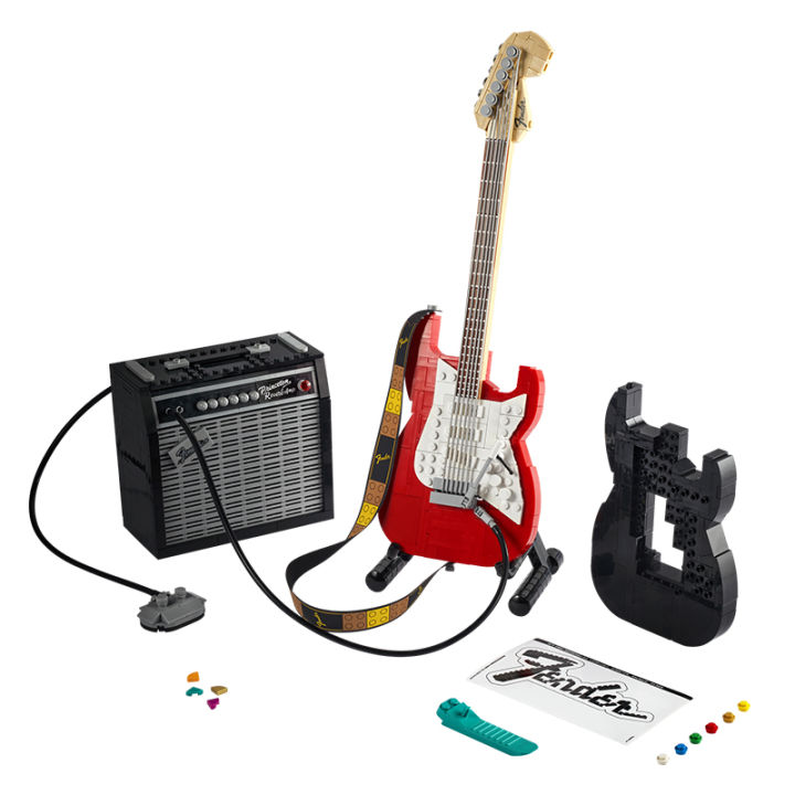 idea-21329-creative-fender-guitar-model-modular-building-blocks-ideas-diy-education-toys-for-kids-birthday-christmas-gifts
