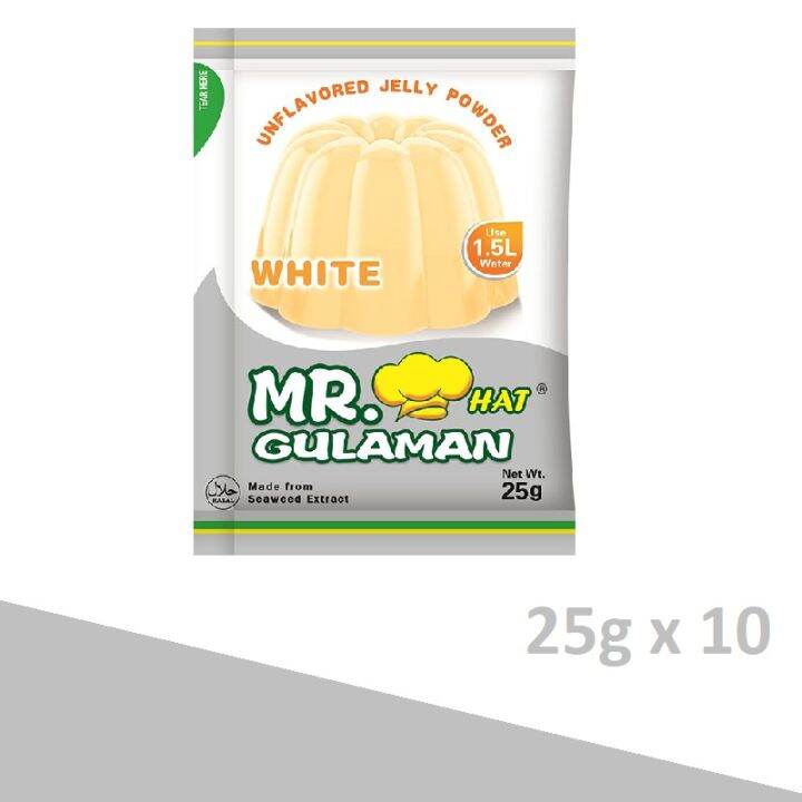 Mr. Hat Gulaman Unflavored Jelly Powder (White) 25g x 10 Lazada PH