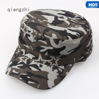 QiangzhiหมวกธรรมดาCamoผู้ชายผู้หญิงทหารโรงเรียนนายร้อยหมวกแก๊ปทหารล่าสัตว์