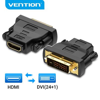 Vention DVI Ke HDMI Adaptor Dua Arah DVI D 24 1 Male To HDMI Perempuan Kabel Konektor Converter untuk Proyektor HDMI Ke DVI