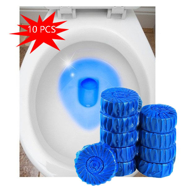10pc Automatic Bleach Toilet Bowl Cleaner Stain Remover Blue Tab Tablet ...