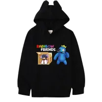 Rainbow Friends Ro Bloxs เสื้อกันหนาวแบบสวมหัวมีมีฮู้ดแขนยาวเด็กหญิงเด็กชายลายการ์ตูนสำหรับเด็กเสื้อกันหนาวแฟชั่นลำลองสำหรับ0000