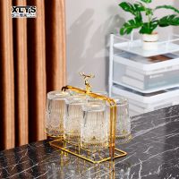 XINLANYASHE ตรงสไตล์ แก้วไวน์ Rack ผู้ถือถ้วยแขวน Organizer Wine Glass Holder สำหรับ Home Bar ร้านอาหาร ที่วางแก้วน้ำ ที่วางแก้ว ถ้วยคว่ำ ที่คว่ำถ้วย ชั้นวางแก้ว