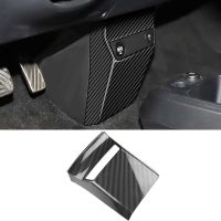 Car Carbon Fiber Front USB Plug Frame Anti-Kick Panel Cover Trim for EV6 2021 2022