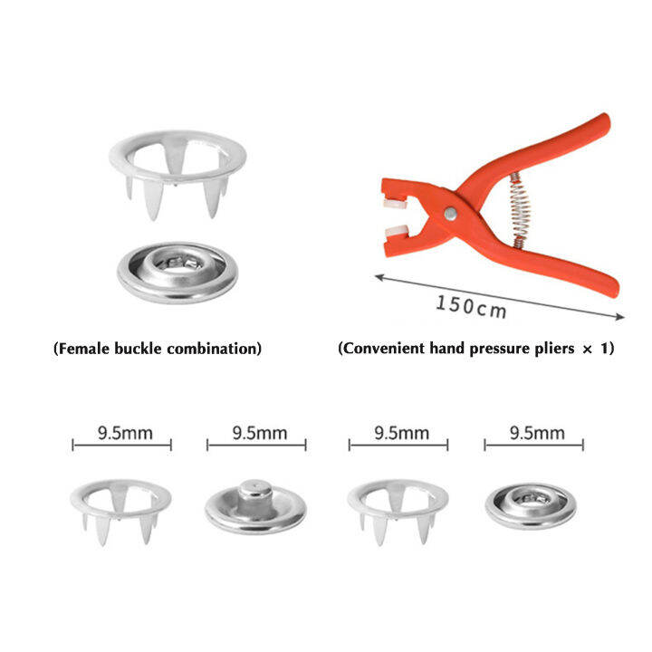 กระดุมสแนปโลหะ50ชุดกระเป๋ามีตัวล็อกคีมหนีบโม่โลหะกระดุมสแนปสำหรับงานตัดเย็บเสื้อผ้าเครื่องหนัง