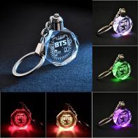 LED Light KPOP BTS Bangtan Boys Crystal Keychain Gift