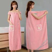 hot【DT】 Household Wearable Wrap Adults Cotton Dry Hair Skirt Washable Bathrobe