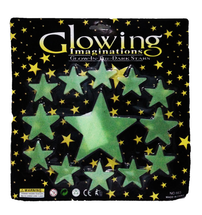 แผ่นติดผนังหรือเพดานเรืองแสงสำหรับเด็ก-ดาวประกายดาว-glow-in-the-dark-sticker-for-kids-star-and-the-star