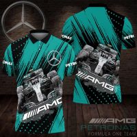 (ALL IN STOCK XZX)   Formula 1  Champion MERCEDES2023 3D All Over Print Polo Shirt 10  (Free customized name logo for private chat, styles can be changed with zippers or buttons)