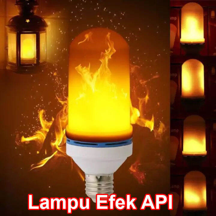 Lampu Led Efek Api Menyala Watt Led Flame Effect Bulb Bohlam Efek Api