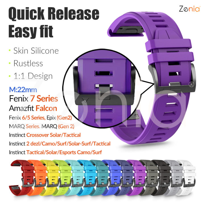 zenia-22มม-เป็นมิตรกับผิว-quick-fit-อ่อนซิลิโคนสายรัดข้อมือสายนาฬิกาสำหรับ-garmin-instinct-corossover-solar-tactical-esports-dezl-camo-surf-marq-golfer-captain-aviator-athlete-adventurer-gen-2-fenix-7