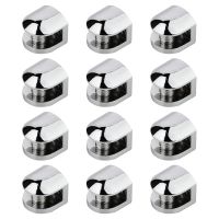 12Pcs/Lot Glass Brackets Adjustable Zinc Alloy Glass Clip Shelf Clamp Holder Flat Back Mount Holder for Staircase Handrail