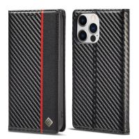 Luxury Carbon Fiber Leather Wallet Case For iPhone 14 Pro Max 13 12 11 Pro XS X 7 8 6s Plus XR SE 2022 Magnetic Flip Book Cover  Screen Protectors