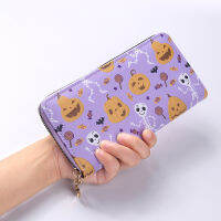 New Halloween Long Wallet Decoration Women Brand Leather PU Purse Card Bag For Women Ladies Money Clip Bags