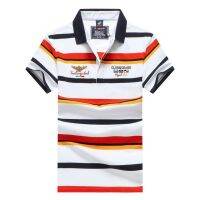 เสื้อโปโลแขนสั้นสำหรับผู้ชาย Kaus Polo Garis ธุรกิจคอตตอนระบายอากาศได้ดีเสื้อฤดูร้อนแฟชั่นมียี่ห้อ Tace &amp; ฉลาม