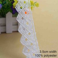 [HOT!] 3.5cm white polyester embroidery lace french lace ribbon fabric guipure diy trims warp knitting sewing Accessories 3703