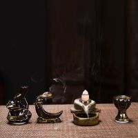 Glitter Star Shop Home Decoration Mini Ceramic Backflow Incense Burner Ceramic Small Ornamental Incense Burner  Backflow Incense Burner Smoke Stove Censer