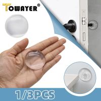 1/3Pcs Silicone Wall Protector Self-adhesive Door Handle Bumper Protective Plug Non-slip Doors Stop Muffler Wall Protector Pad Decorative Door Stops