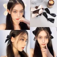 ✈✿ 2pcs Black White Ribbon Hair Bows Clips Vintage Bowknot Side Hairpin Cute Girls Barrettes Headdress Hair Accessories for Women