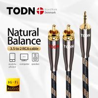 TODN RCA Cable HiFi Stereo 3.5mm to 2RCA Audio Cable AUX RCA Jack 3.5 for Amplifiers Audio Home Theater Cable RCA TO