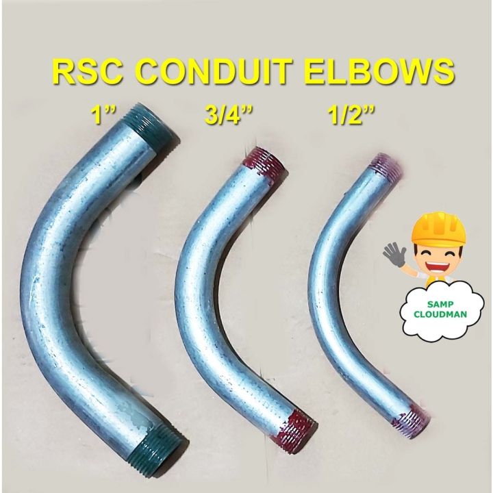 RSC Conduit Elbow 1/2 3/4 1 G.I. Galvanized Rigid Steel Conduit Electrical Pipe Fittings Lazada PH
