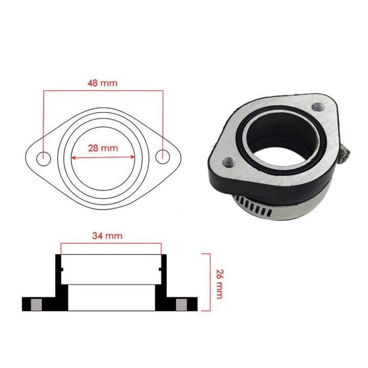 ท่อร่วมคาบูเรเตอร์มอเตอร์ไซค์อะแดปเตอร์-pwk28-34-ruer-ทางเข้าการนำเข้าท่อสำหรับ-yamaha-honda-suzuki-kawasaki
