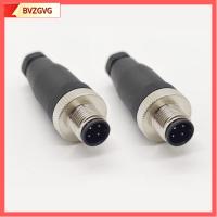 BVZGVG 2Pcs 4พิน ขั้วต่อตัวผู้ 12mm ครับ PG7 ปลั๊กการบิน เซ็นเซอร์แบบไร้สาย M12 ขั้วต่อแบบวงกลม อุปกรณ์สำหรับอุตสาหกรรม