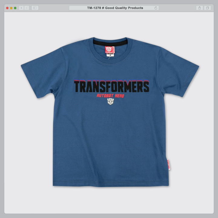 tm-1278-เสื้อยืดเด็กลายหุ่นยนต์-transformers-ลิขสิทธิ์แท้-พร้อมส่ง-เทคนิคงานปัก