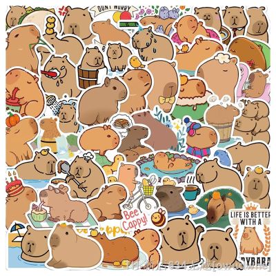 【LZ】✓☬  50pcs Cute Capybara Stickers For Guitar Phone Glass Scrapbook Stationery Cappy Sticker Scrapbooking Material Craft Supplies
