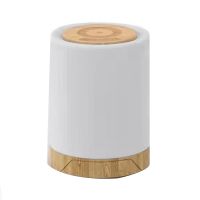 LED Bedside Lamp Touch Dimmable with 7 Colours and 4 Modes Wood Grain Night Light USB Rechargeable Table Lamp