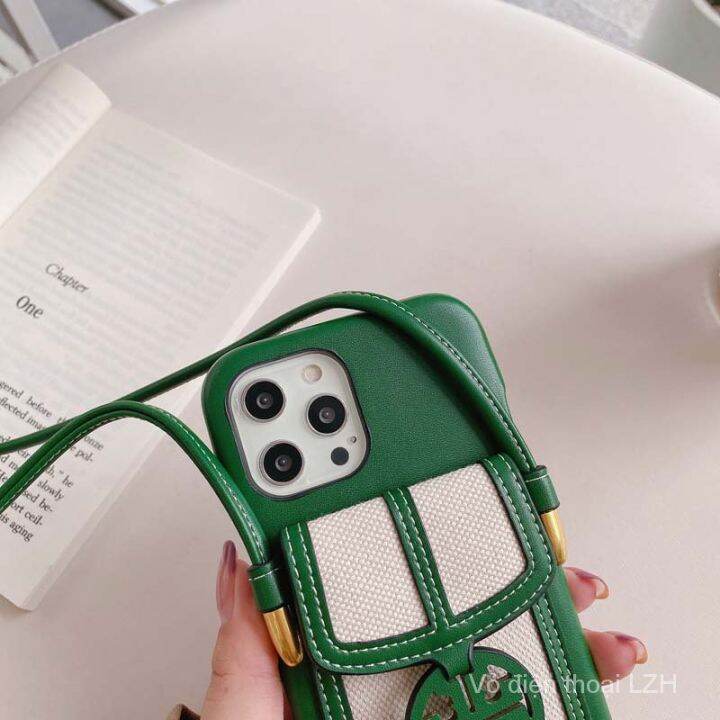 เคสป้องกันโทรศัพท์มือถือหนัง-พร้อมสายสะพายข้าง-และช่องใส่บัตร-สไตล์ยุโรป-และอเมริกา-สําหรับ-apple-12promax-xr-11max-13-xs-max