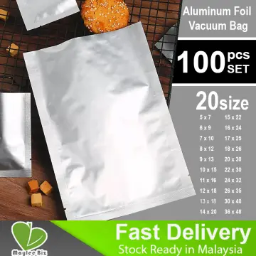 100pcs/lot Silver Aluminum Foil Mylar Bag Vacuum Sealer Bags Food Package  Storage Bag Keep Food