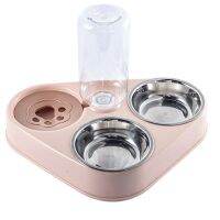 Pet Three Bowls Cat Bowl Rice Bowl Cat Food Bowl Anti Overturning Automatic Drinking Three Bowls Cat Drinking Bowl