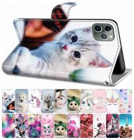 For Cases Huawei P Smart 2018 Plus 2019 P Smart Z Flip Leather Book Cover Phone Coque Cute Box Tiger Wolf Lion Cat Dog DP08F