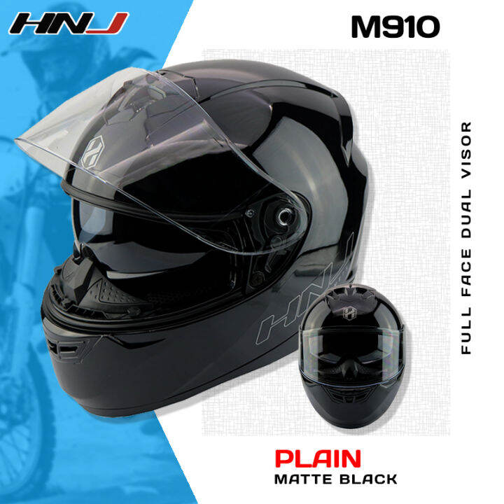 Hnj M Plain Men S Full Face Motorcycle Helmet Dual Visor Motor