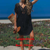 Beach Cover up Kaftan Beach Shirt Pareos de Playa Mujer BeachWear Sarong Cover-ups Woman Pocket Bikini Cover up Tunics