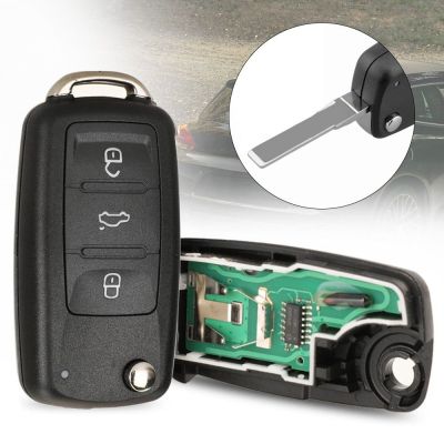 SOCIABLE พับเก็บได้ อะไหล่สำหรับเปลี่ยน ชิป ID48 สำหรับ Jetta Beetle สำหรับ Tiguan 433MHz สำหรับโปโล กุญแจพลิกระยะไกล กุญแจรีโมต กุญแจรีโมทรถยนต์ กุญแจรถกุญแจ