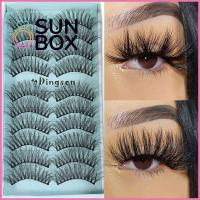 SUN BOX ผู้หญิง Ultra-wispies ปุย Pure Hanmdade ยาวธรรมชาติ ขนมิงค์ 3D Faux เครื่องมือต่อขนตา ขนตาปลอม