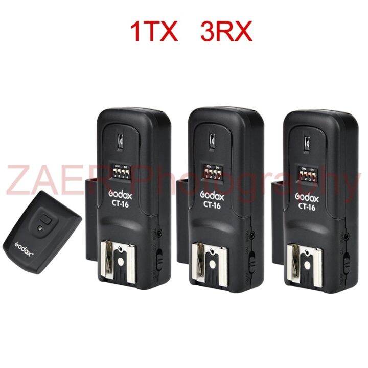 ชุด-ct-16-godox-1rx-1tx-1tx-1rx-พร้อมช่องเครื่องรับส่งสัญญาณ16ช่องแฟลชทริกเกอร์ไร้สายสากลสำหรับ-canon-nikon-fujifilm-speedlite-flash