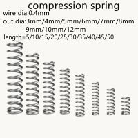 10-20pcs 0.4mm compression spring outer diameter 3mm to 12mm Stainless Steel Micro Small Compression spring