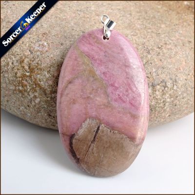 【cw】 Stone Real Rhodonite Diy Beads Pendant Costume Necklace with US947 ！