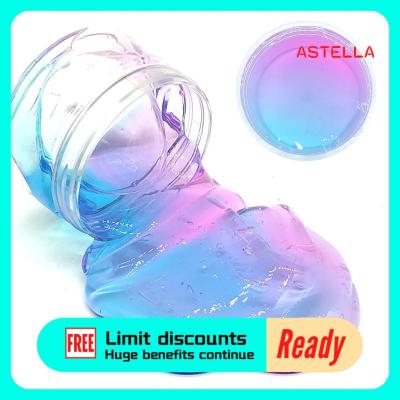 ASTELLA Multicolor Clear คริสตัลแบบเหนียวยืดได้ Slime ยืด Clay ความเครียดบรรเทาเด็กของเล่น Unzip ของเล่น